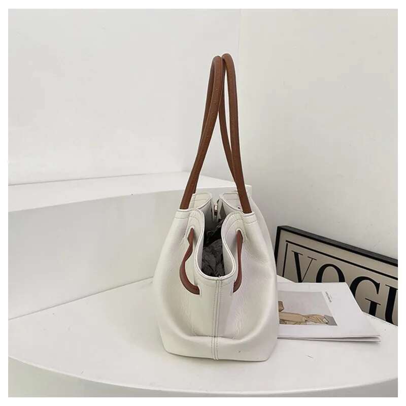 Meet You 2025New Fashion Large Capacity Top-Handle Tote Bag Lady Pleated Pu Leather Handbag Daily Commute Bags For Women