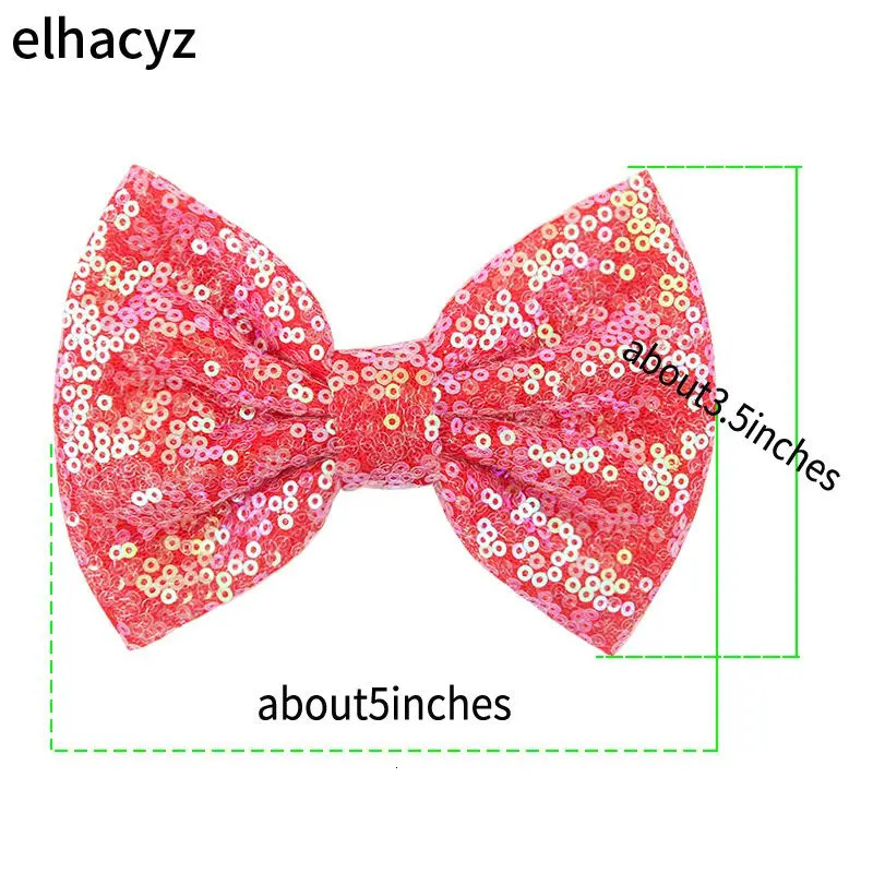 25 pieces/batch of 75 color 5 large glitter chaotic bow with/without clip on hair accessories suitable for DIY party headwear for girls and children w