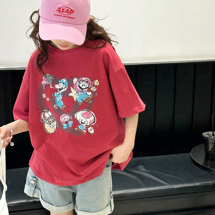 Ddmyshoesvip Short Sleeved T Shirt New Girls Trendy Brand Loose Dress Summer Style Big Children S Korean Version Top