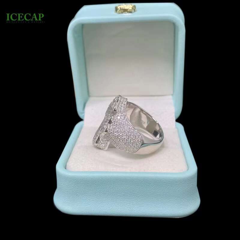 Cross Platinum Plated Iced Out Ring Trend Gift Hip Hop VVS Moissanite Diamond 925 Sterling Silver Ring Charm for Jewelry Making