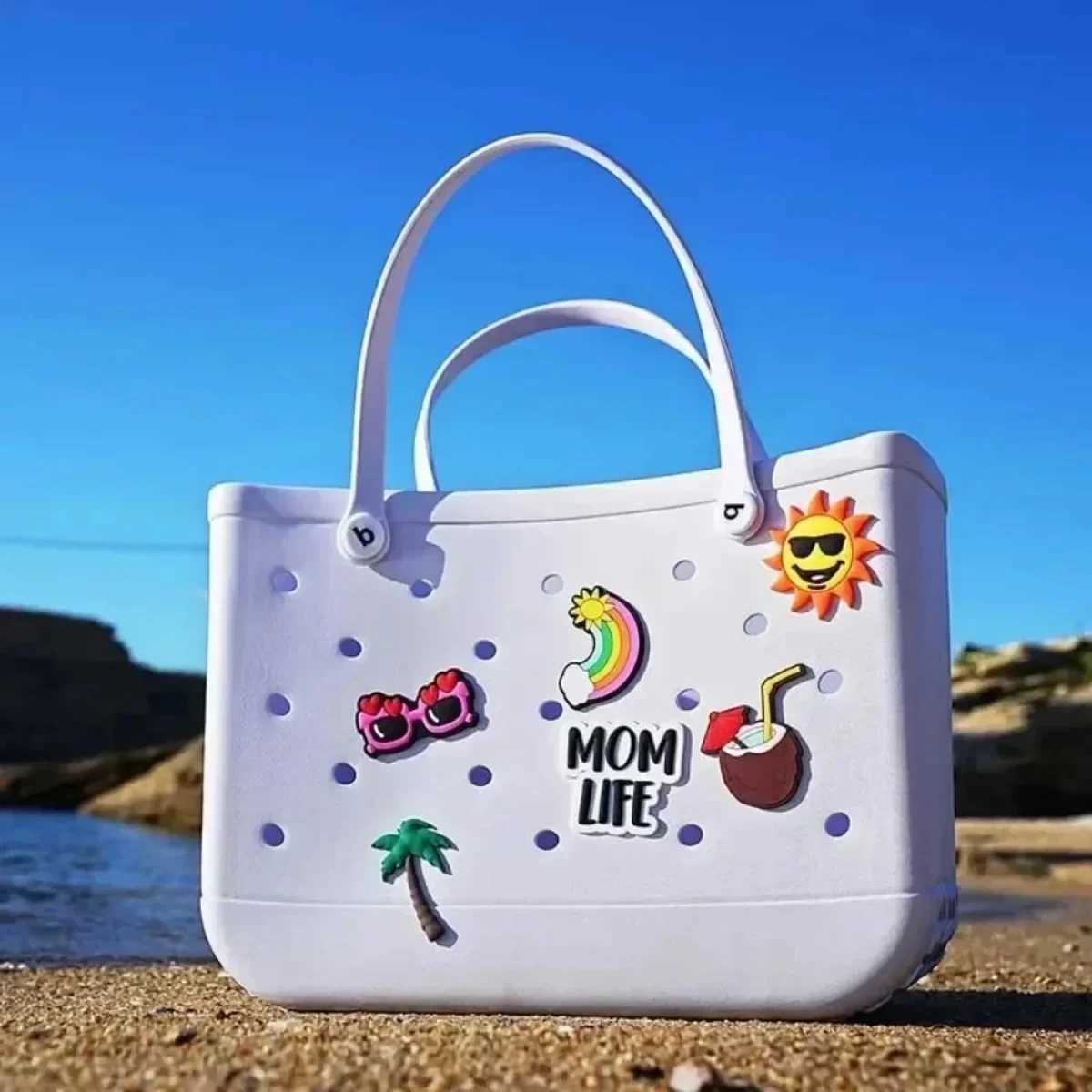 EVA beach bag womens large beach basket summer outdoor picnic handbag hole waterproof handbag pet bag toy storageT250409