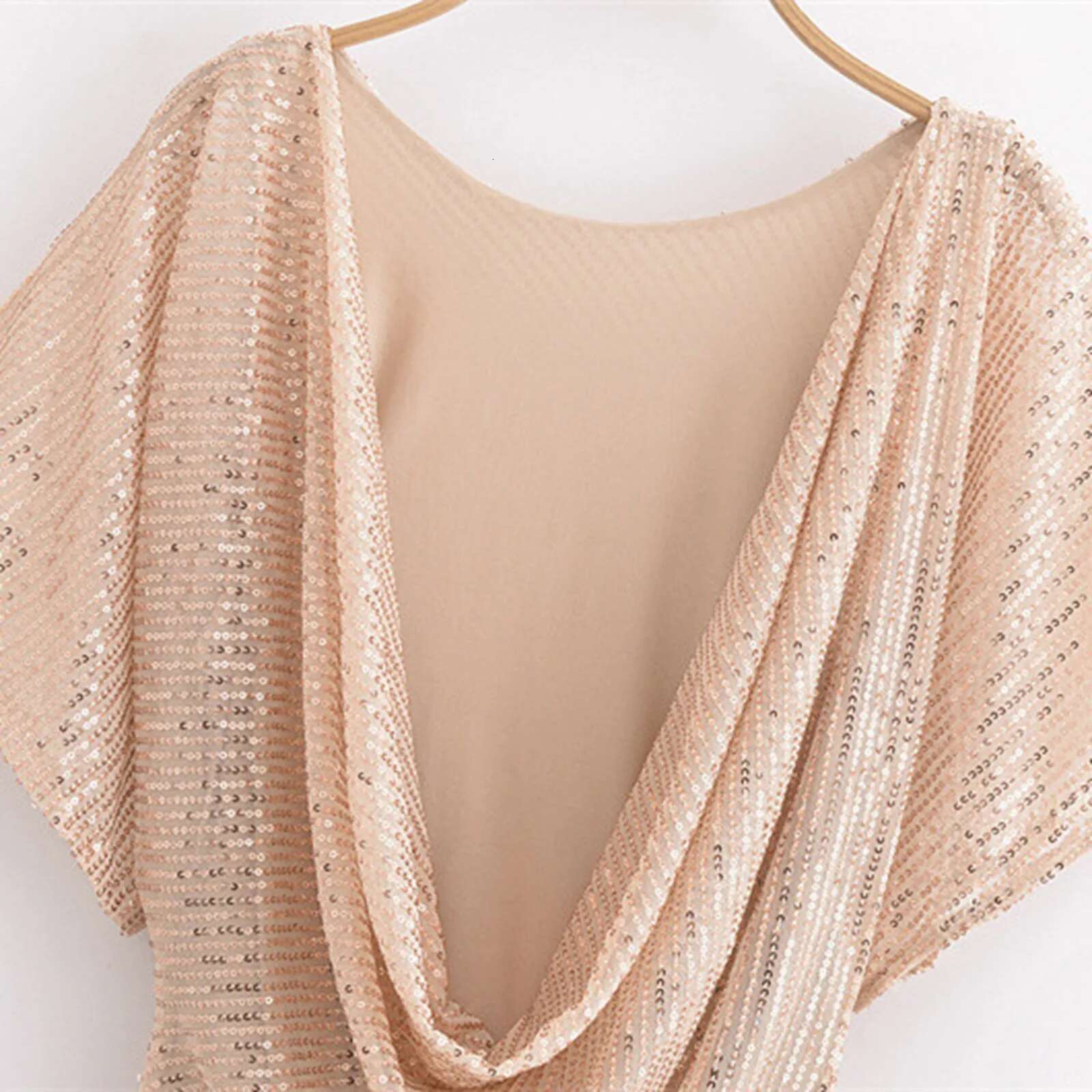 Dongdumaoyi New In Dresses Sexy Gold Sequin Mini Dress Autumn Evening For Women Elegant Short Glitter Party