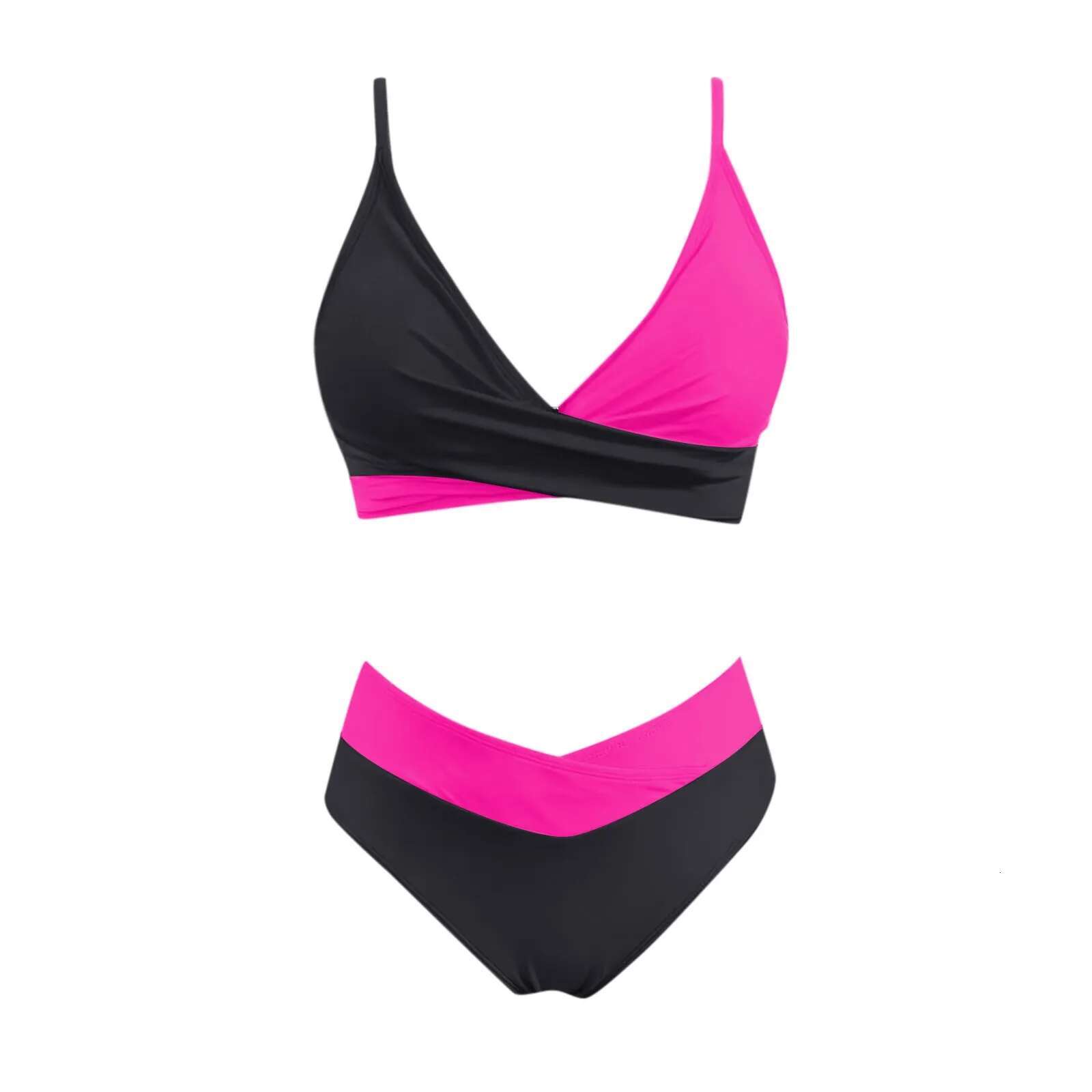 Dongdumaoyi Sexy Solid Patchwork Bikini High Waist Push Up Swimsuit Women Halter Backless Swimwear Beach Summer Bathing Suit