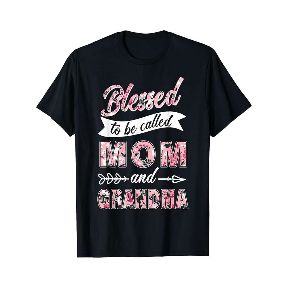 Designer T shirt Grandma Mothers Day Blessed Mom Grandma Floral Gift - 220g T shits
