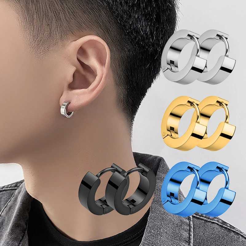 1 Pair Men Women Punk Stainless Steel Ear Circle Earring Simple Ear Buckle Gothic Fashion Jewelry Hot Selling Pop Jewelry Z250408