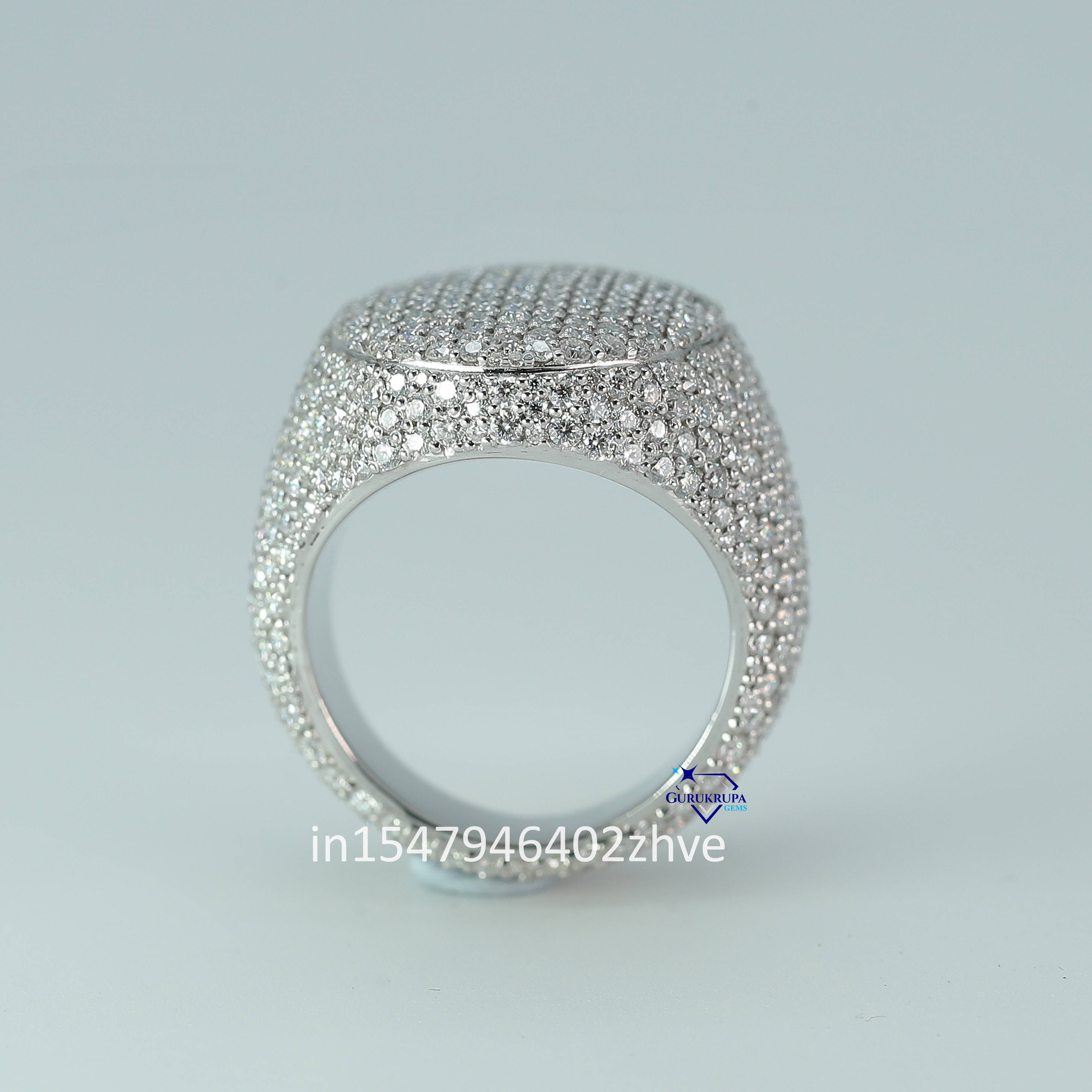 Effortlessly Classy Fully Iced 925 Sterling Silver Moissanite Diamond Hip Hop Ring Unique Design with VVS Clarity Luxury Style