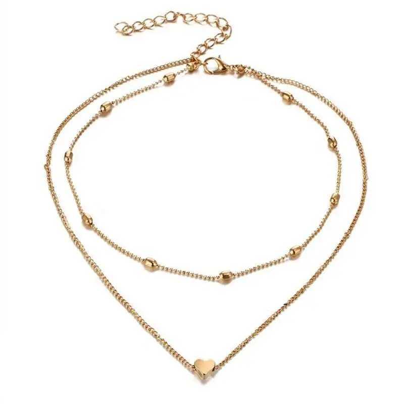 Women Ankle bracelet silver Color Anklets Simple Heart Barefoot Crochet Sandals Foot Jewelry Two Layer Foot Leg Bracelet Anklets Z250408