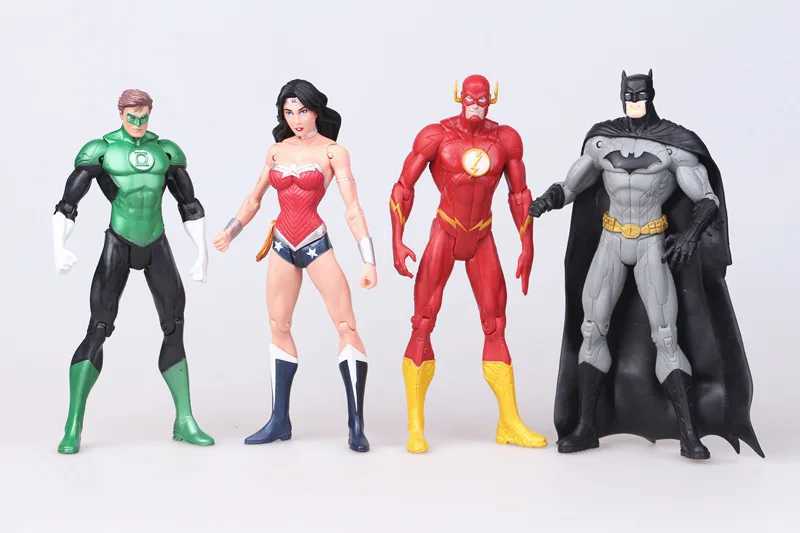7 pieces/batch DC Justice League Flash Aquaman Superman Wonder Woman PVC action character collectible model toys X250409