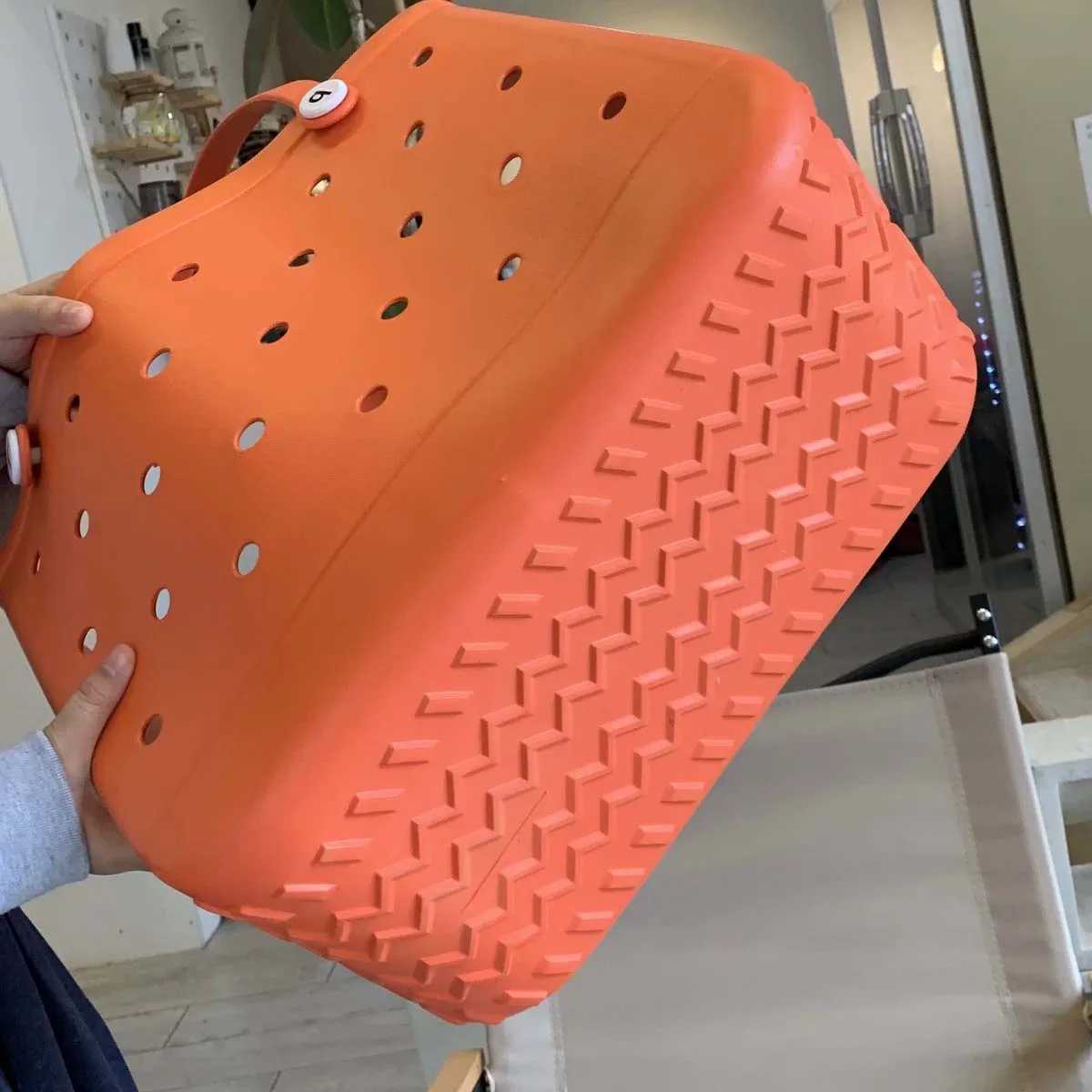 L/XL EVA Beach Tote Bag Fashion Mmy Diaper Storage Baskets Solid Color Soft Rubber Waterproof Over Si HandBags for Pool Z250409