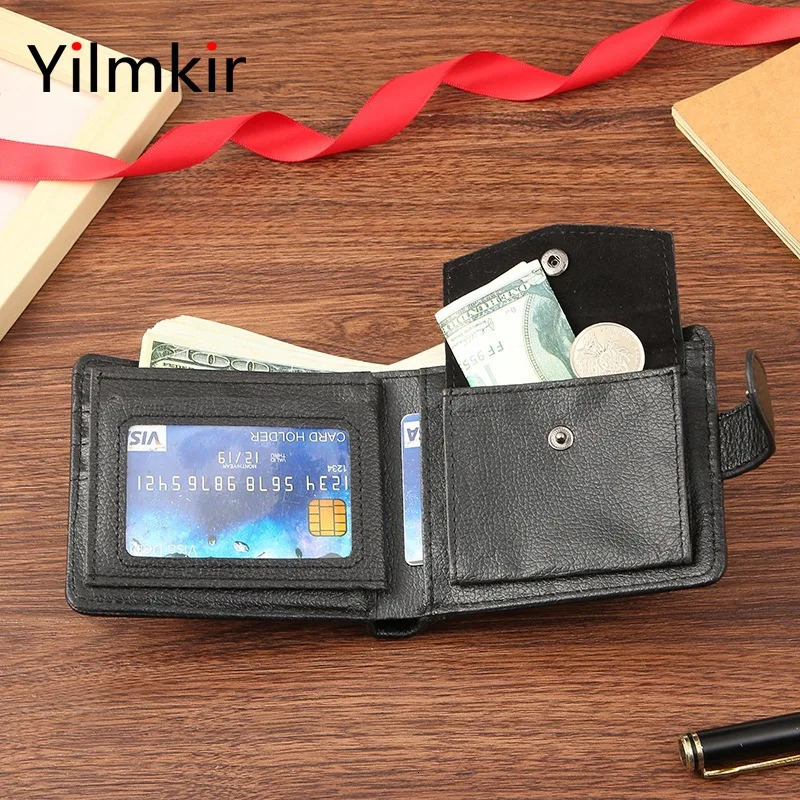 PU Leather Mens Short Wallet Multi functional Zipper Buckle Mini Card Slot Moneyback 250408