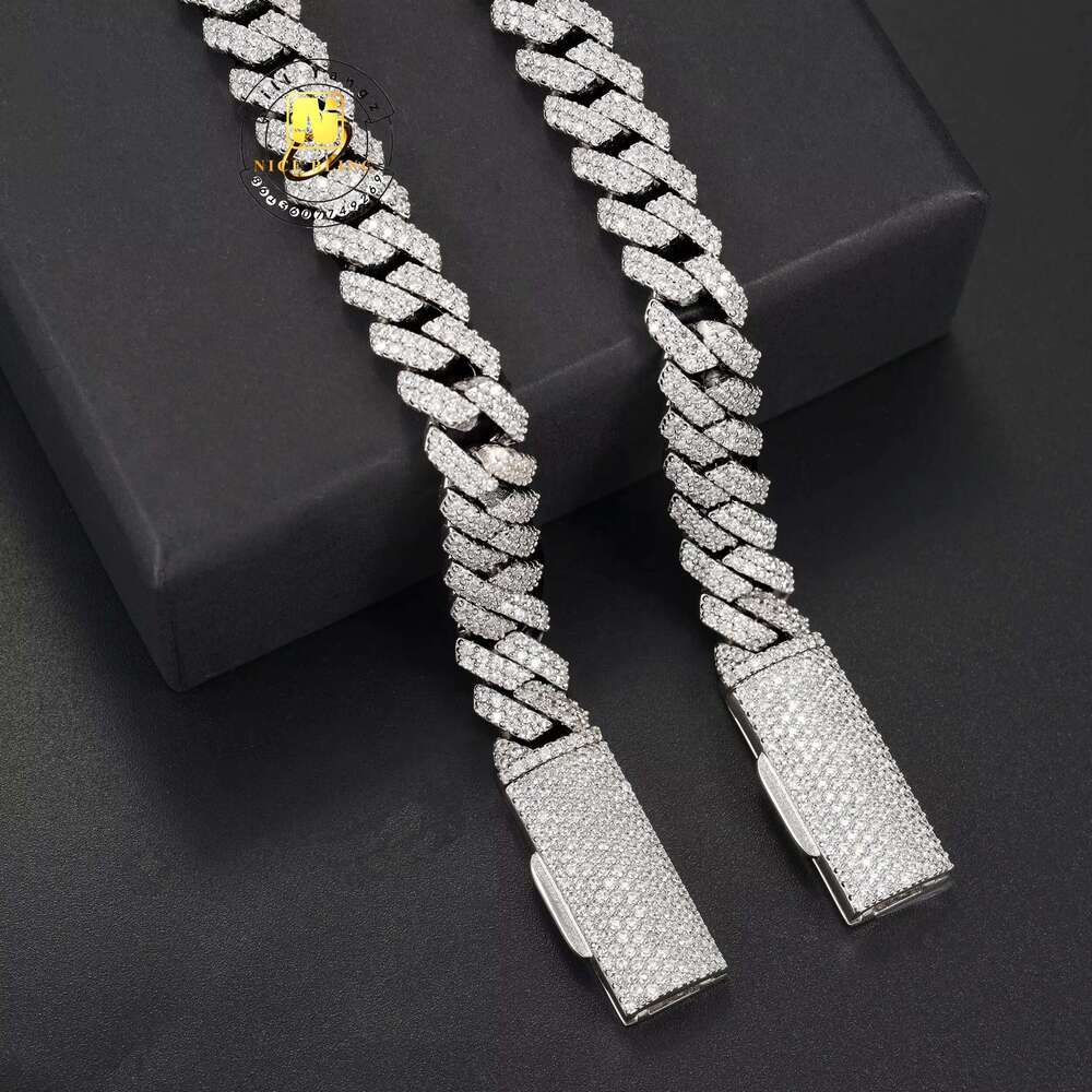 PROMOTION Fine 10mm Chain Bust Down Cuban k VVS Moissanite Hip Hop Iced Out Gold Plated Necklace