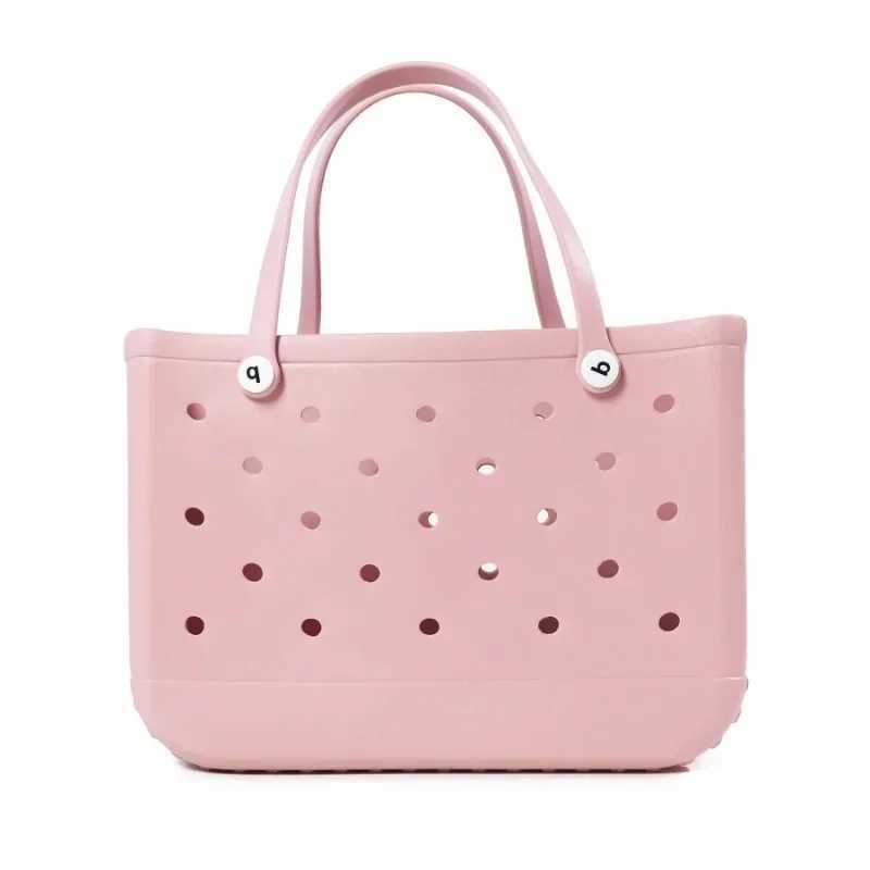 Beach bag Fiable Mti colored EVA hole handbag summer beach Prnti storage basket simple handheld basket Y250409t6