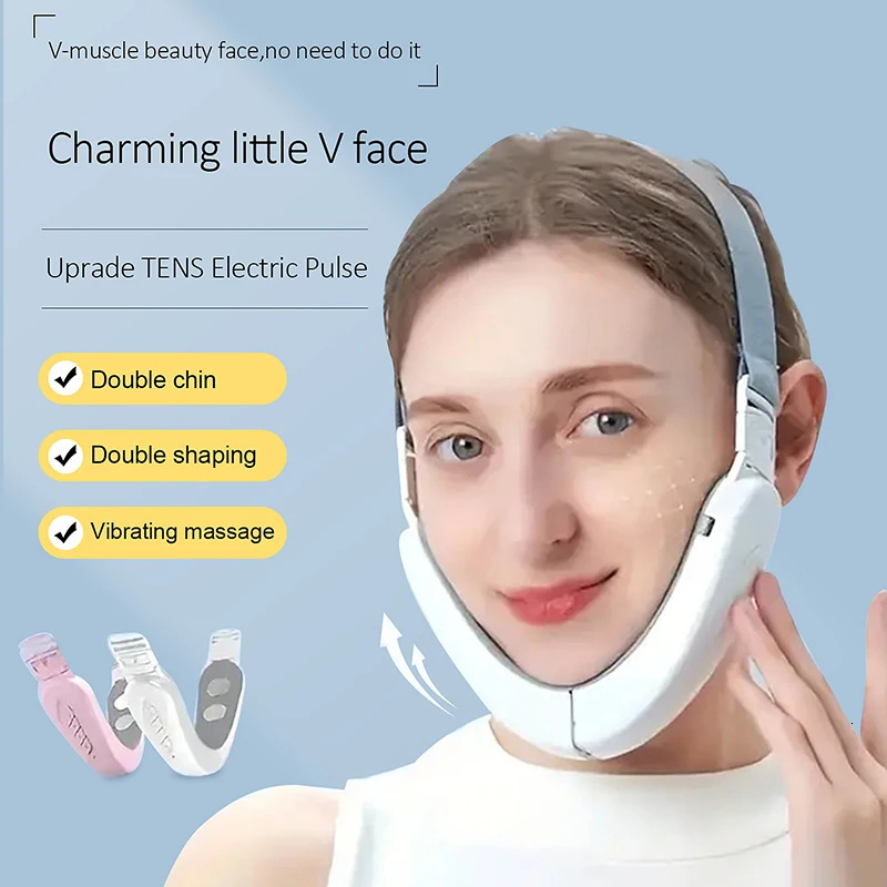 6 Modes Face Vibrate Electric Slimming Device Double Chin V Shape Lift Belt Compress Pulse Massager 251106