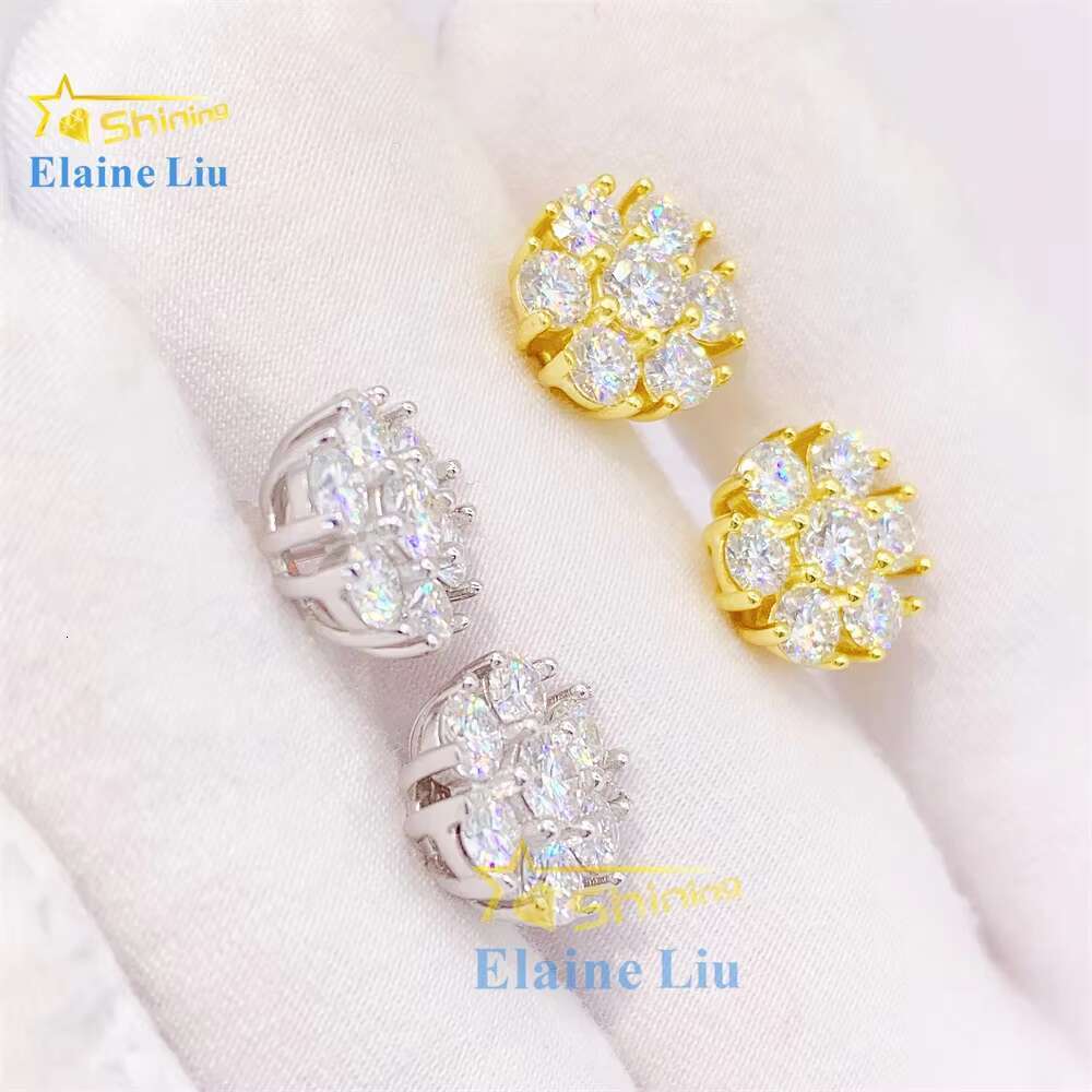 Pass Diamond Tester High Quality 925 Sterling Silver Women Hot Selling Fashion Jewelry Vvs Moissanite Stud Earrings