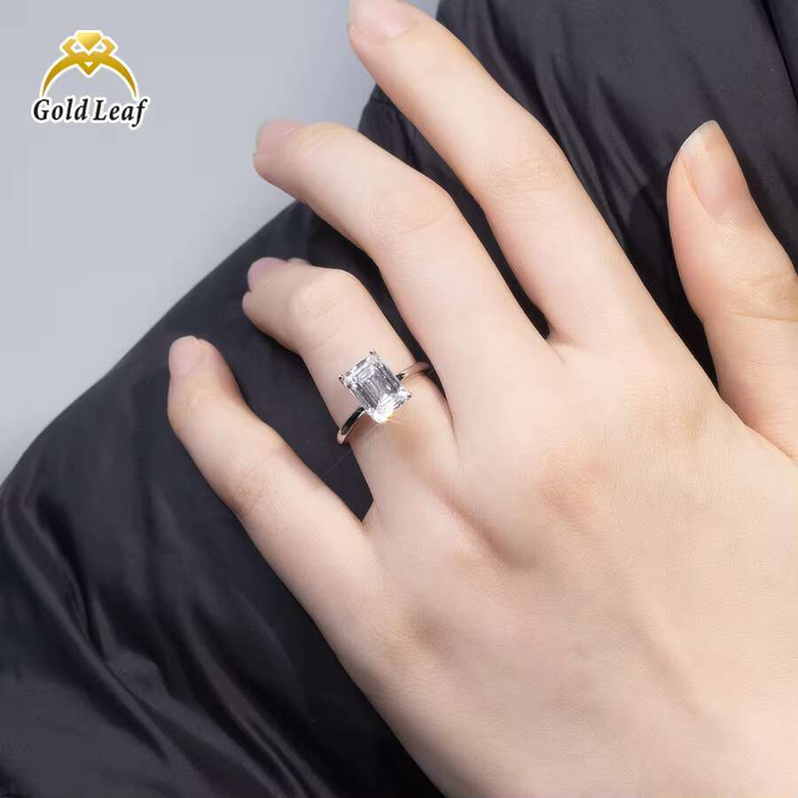 Custom 14K Platinum Gold Luxury Womans 2CT VVS D Emerald Cut Lab Grown Engagement Wedding Ring IGI GIA Certified Diamond Rings