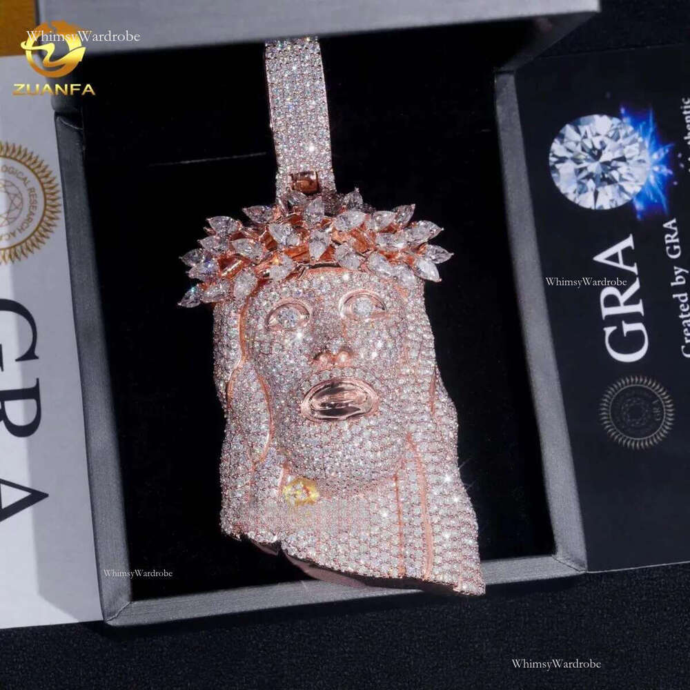 Exquisite Big Piece 3D Jesus Pendant Moissanite Pendants Iced Out Dias custom moissanite pendant Religious Jewelry