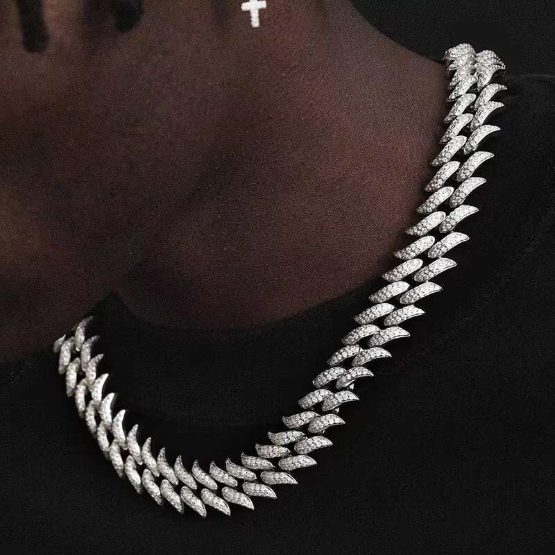 Hip Hop Tennis Necklace 925 Silver 2-6.5mm D Color VVS Diamond Link Chain Necklace Iced Out Moissanite Jewelry Chain Men
