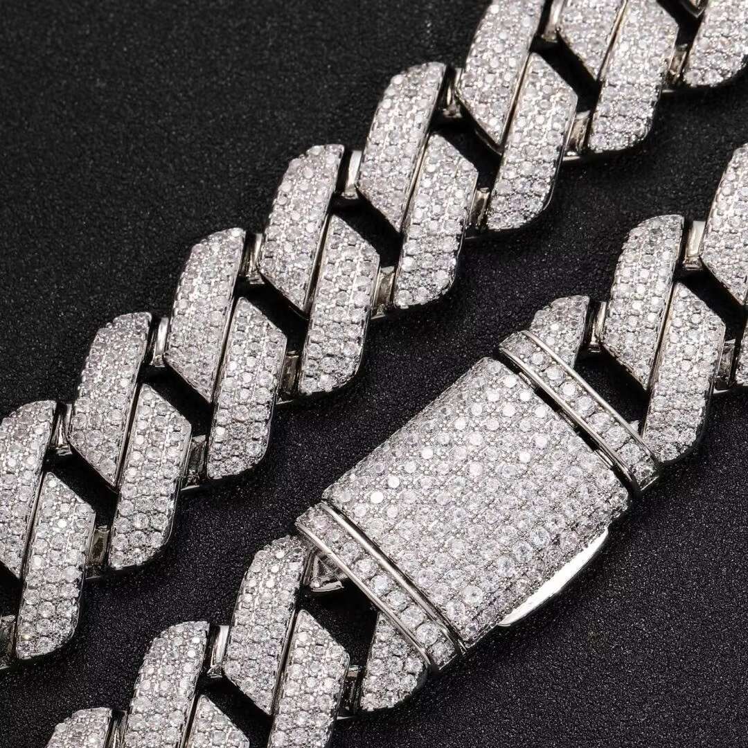 Hiphop Chunky Gold Plated Man Cuban Link Chain Iced Out CZ Miami Brass Copper Necklace Rapper Hiphop 20mm Women Chain Necklace