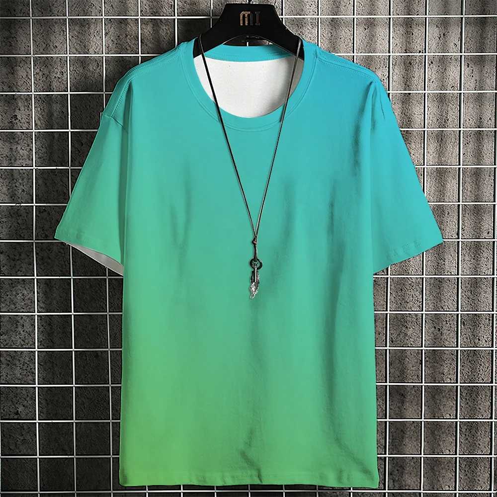 Summer mens T-shirt gradient print pattern simple trend classic street style designer mens clothing casual high-quality topXJ250409