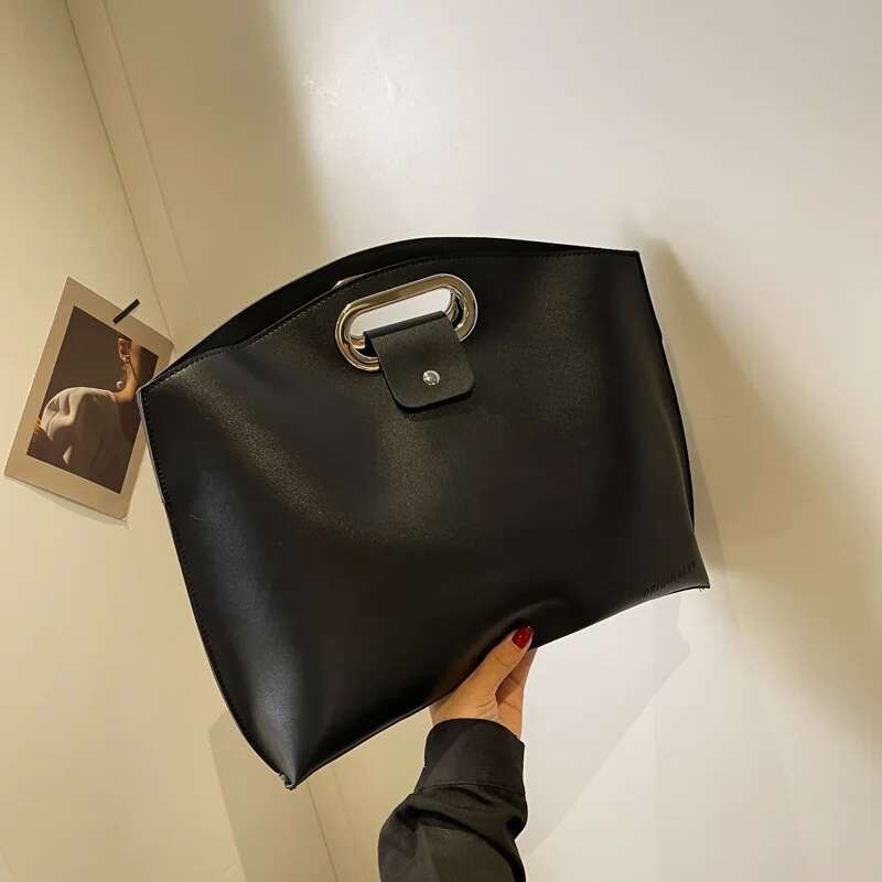 Simple Senior Sense Women's New Trend Of Fashionable Large-Capacity Clutch Bag Work Commuting Handheld Briefcase