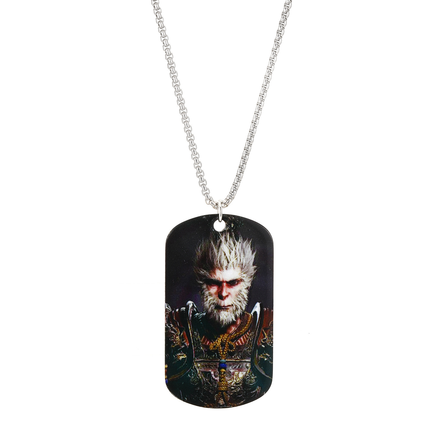 Game Black Myth Wukong Merchandise Monkey King Badge Pendant Stainless Steel Necklace Unisex