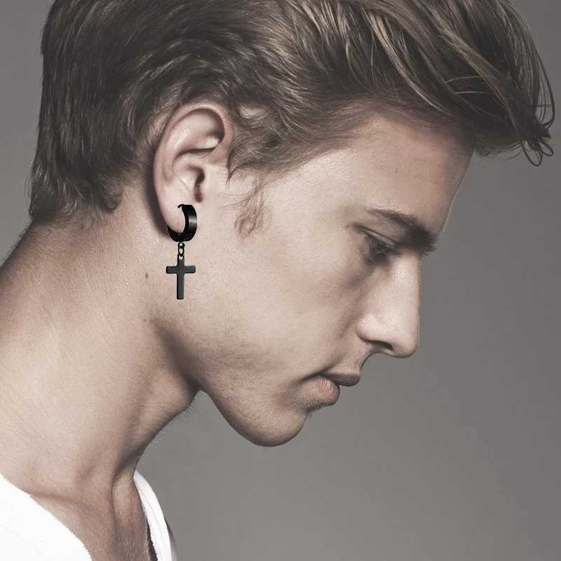 1 /11 Pairs Punk Stainless Steel Stud Earrings Black Earrings Set For Men Women Vintage Hip Hop Piercing Ear Jewelry Accessories Z250408