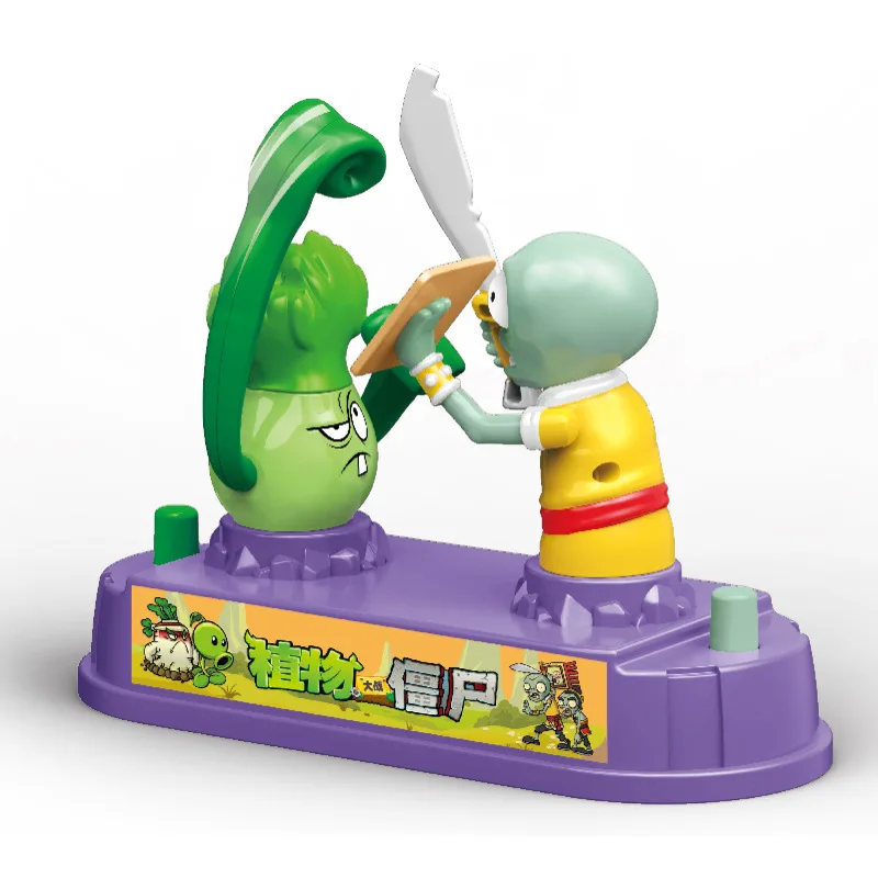 Plants Vs Zombies Licensed 2-Player Battle Arena Set Bulk Stock - Bonk Choy Vs Zombie Strategic Duel Game Interactive Family Toy Collection Kids Gift