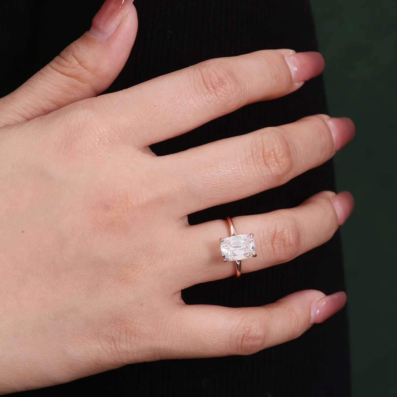 Popular 3ct DEF VS OMC Cushion Lab Diamond With IGI Certificate Moissanite Ring for Women in Silver 10K 14K 18K Custom Ring