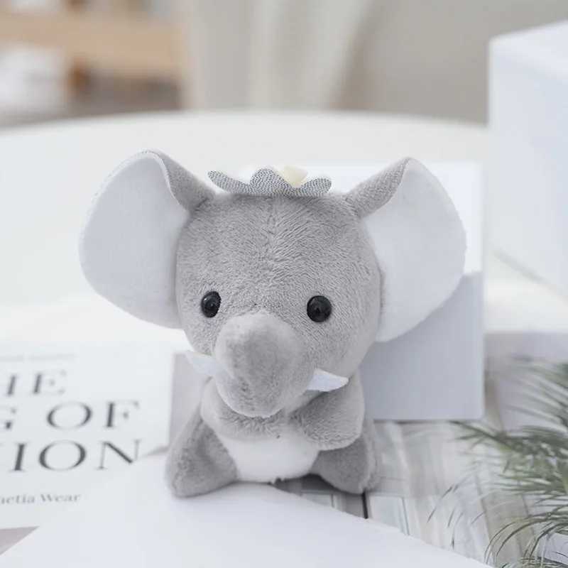 Mini elephant plush toy cartoon animal pendant soft filled doll elephant keychain backpack car bag keyring decoration childrens giftXJ250409