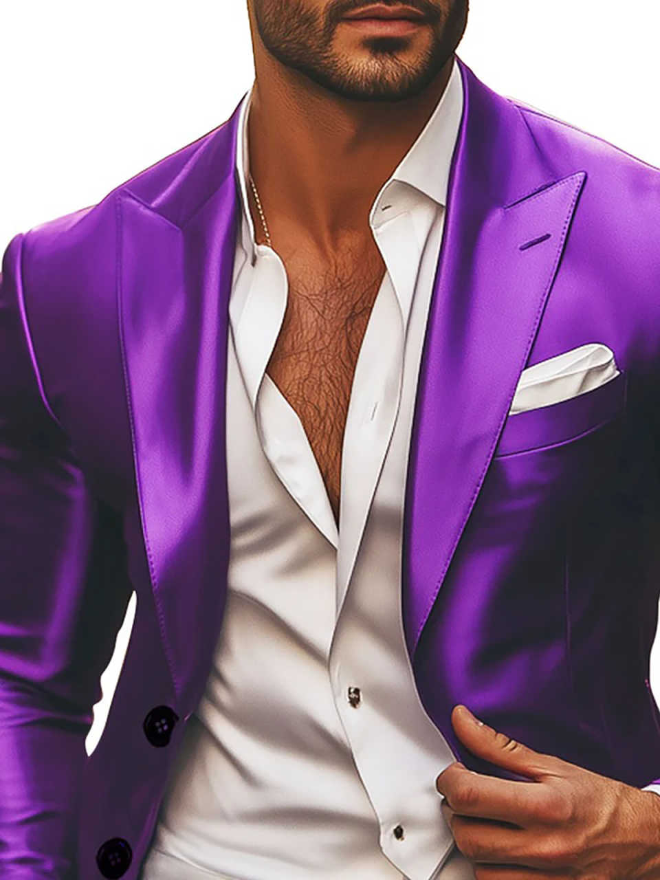 Noble Purple Tuxedos Customized Leisure Business Peaked Lapel Groom Wedding Suit Fashion Show Wear One Jacket