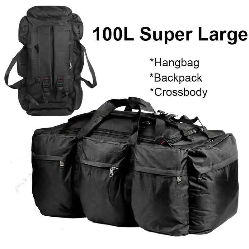 100L Camping Bag Travel Backpack Large Lage For Men Outdoor Shoulder Hiking Trekking Tourist Tactical Carry-On Duffel Weekend