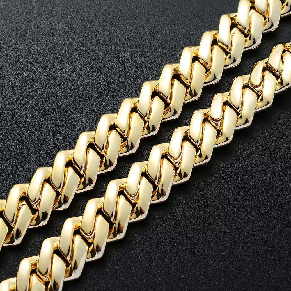 13mm Box Buckle Chain Necklace Rap All Zirconia Men's Cuban Bracelet Hip Hop Jewelry