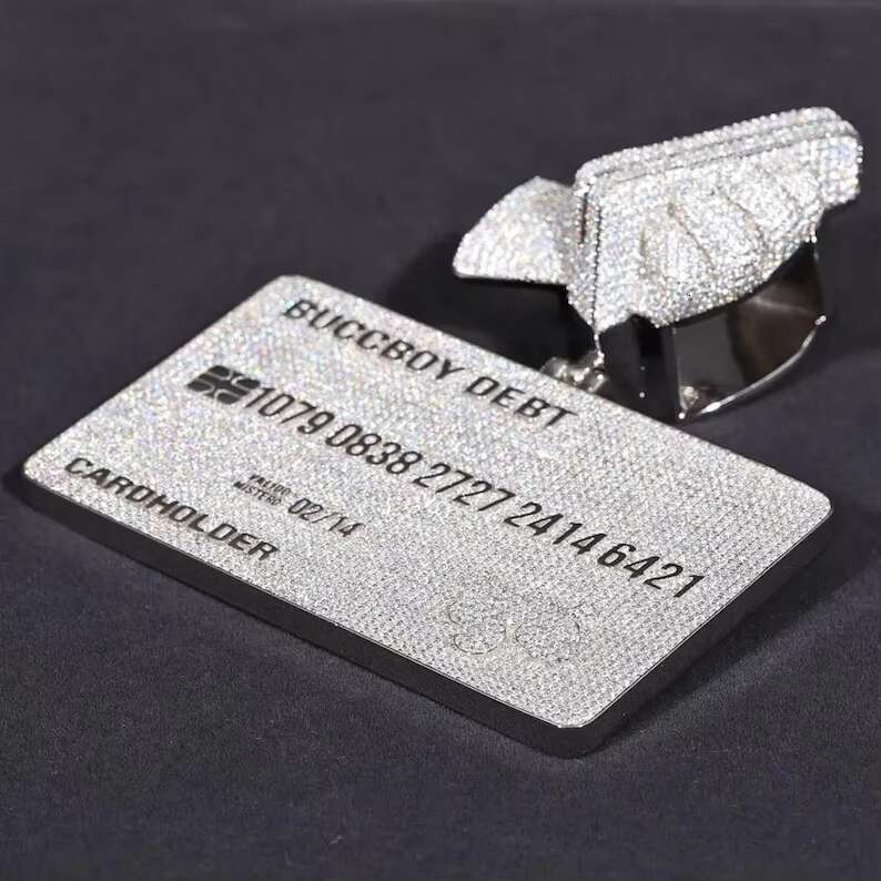 Popular Credit Card Hip Hop Pendent Pass Tester VVS Moissanite Diamond Ice Out 925 Silver Solid 10K 14K 18K Pendant