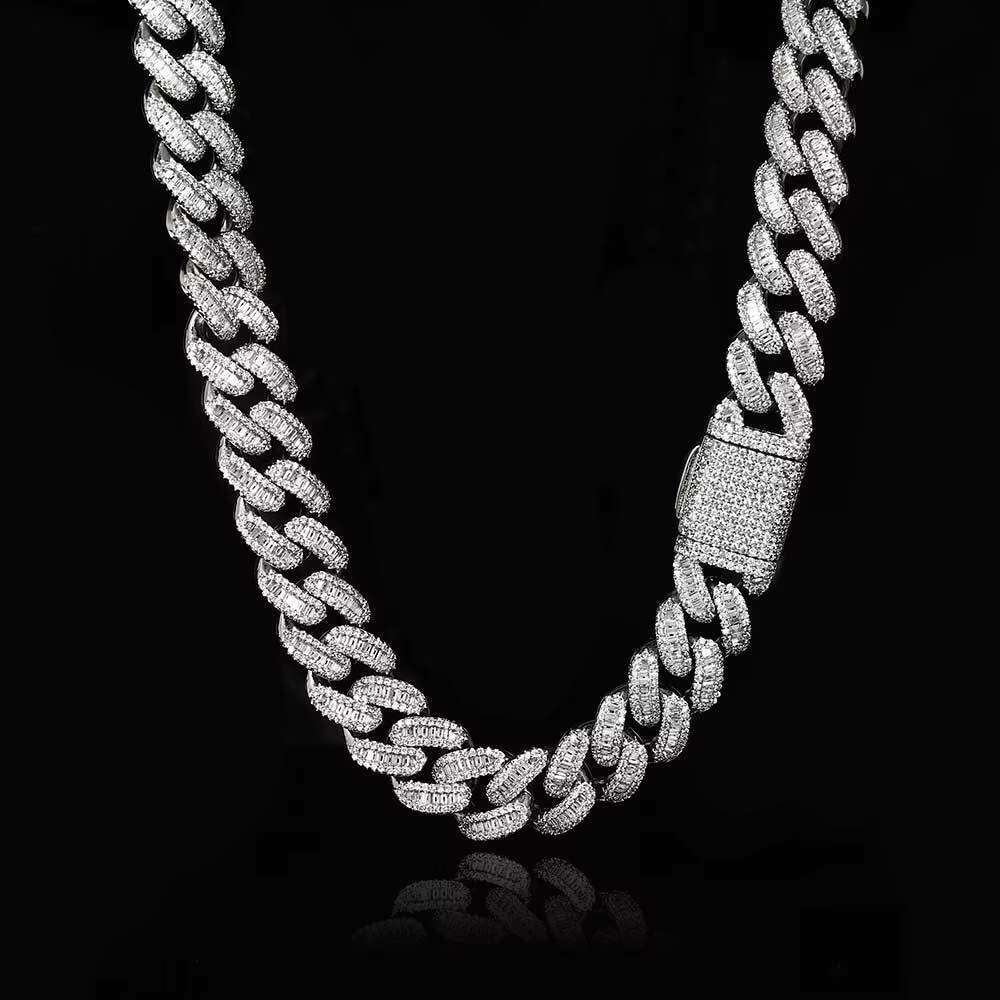 Chain Necklace High Quality Luxury Gold Plated Brass Necklace Fashion Hip Hop Rapper Moissanite Necklace