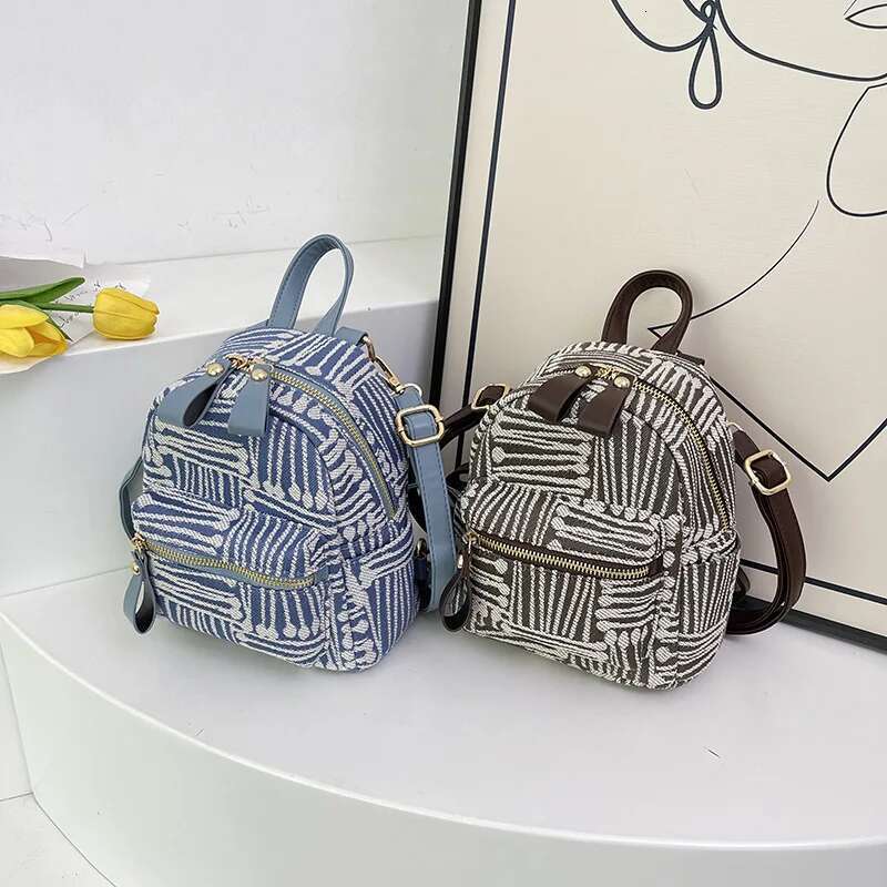 Denim Fashion Casual Women's 2024 New Mini Backpack Multifunctional Trendy Small Student Class Crossbody Bag