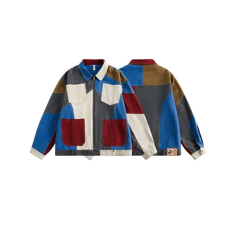 2025 New men clothing Japan usa trendy brand color splicing toog men's jacket autumn fashion design sense niche couple coat