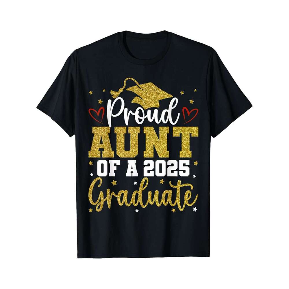 Designer T shirt Proud Aunt of a class of 2025 graduate for graduation - 220g Tshits