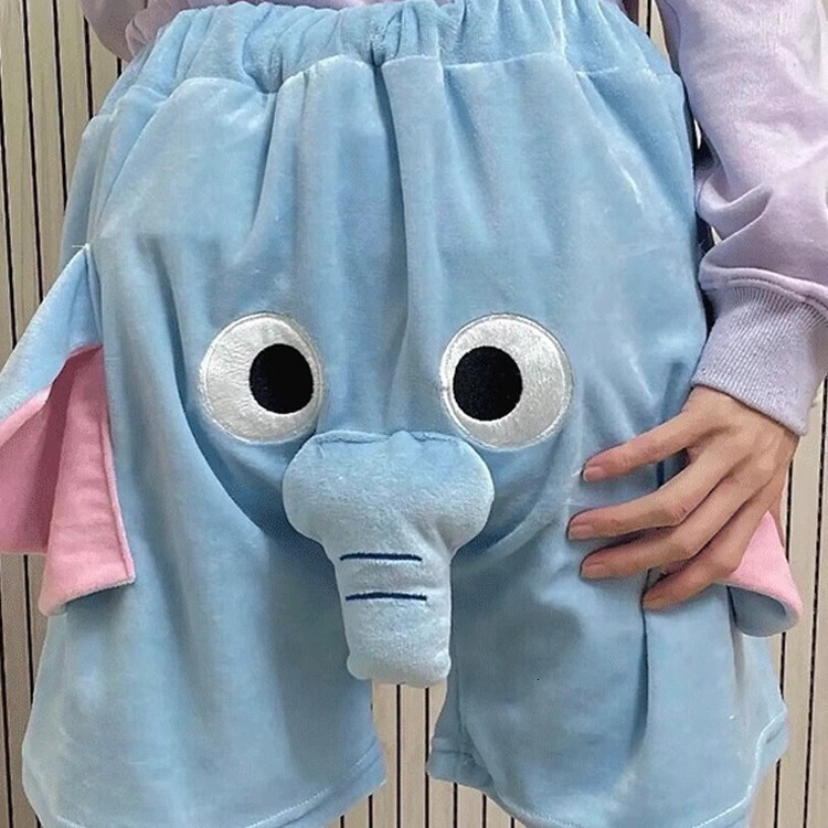 2025 New Designer Shorts New Cartoon Shorts Cute Funny Ugly Fish Embroidery Shorts Children Coral Fleece Casual Sleeping Pants