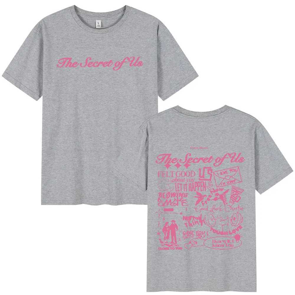 Grace Abrams Our secret T-shirt mens cotton casual short sleeved T-shirt fashionable hip-hop Harajuku oversized T-shirtXJ250409