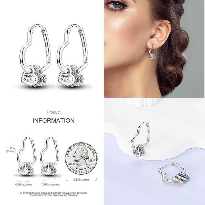 925 Sterling Silver Hoops Cycle Moon Shining Cubic Zircon Piercing Studs Earrings Fine Engagement Jewelry For Women Gifts Z250408