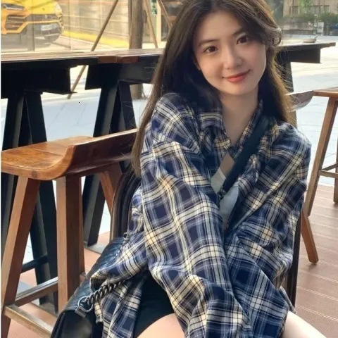 2025S Designer Women S T Shirt Checkered Men S And Women S Spring Summer New Lazy Style Loose Shirt Cardigan Jacket Long Sleeved Top
