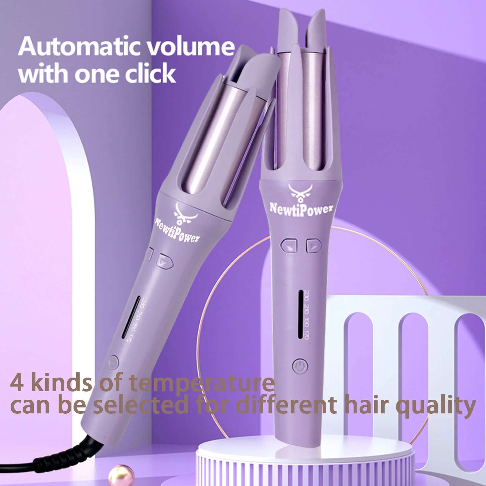 Tinsol 2 In 1 Automatic Curler 32Mm Auto Rotating Ceramic Roller Professional Iron Curg Wand Hair Waver