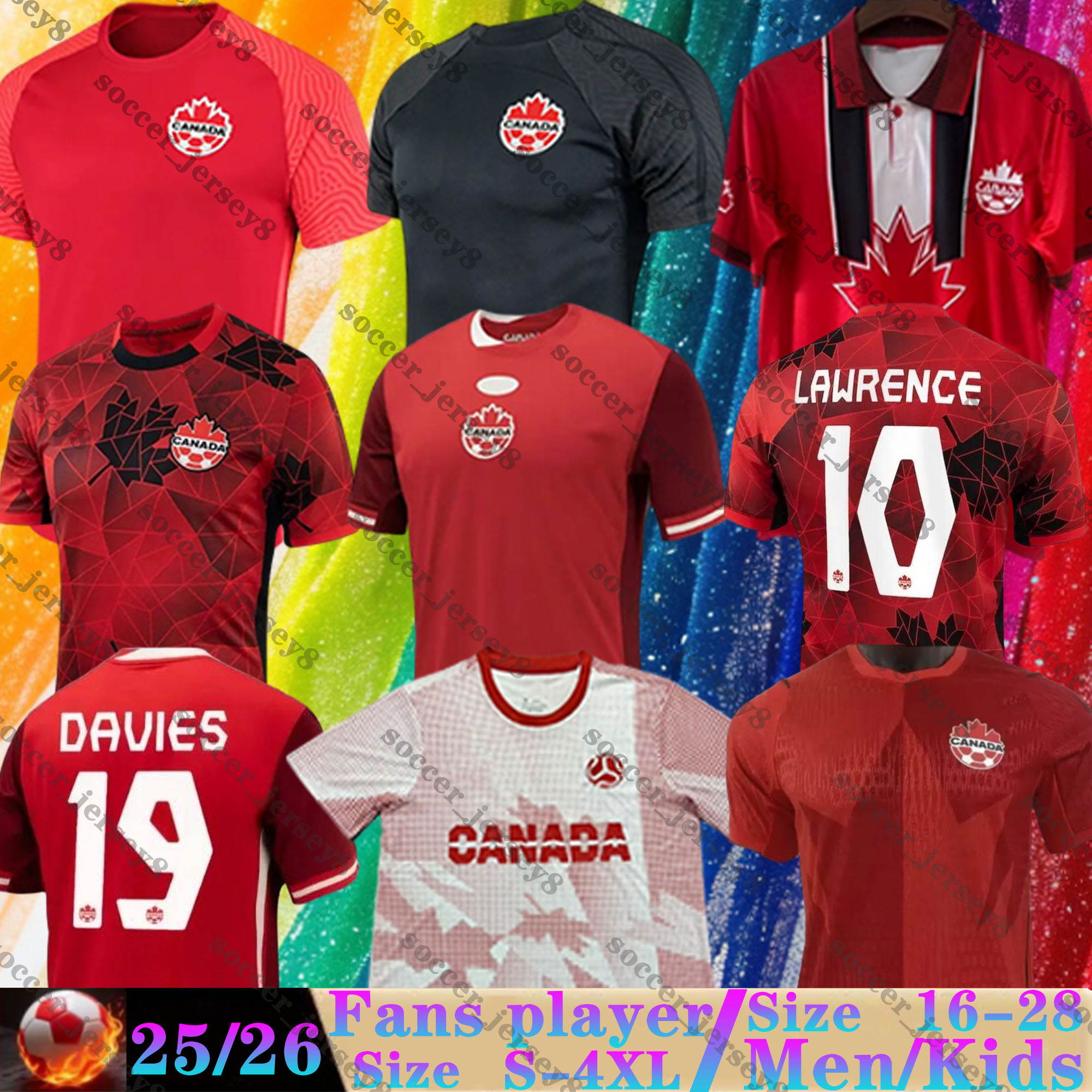 2026 2027 Canada World Cup Soccer Jerseys national team DAVIES J.DAVID LARIN MILLAR EUSTAQUIO BECKIE SHAFFELBURG KONE BUCHANAN 26 27 home football shirt Men uniforms