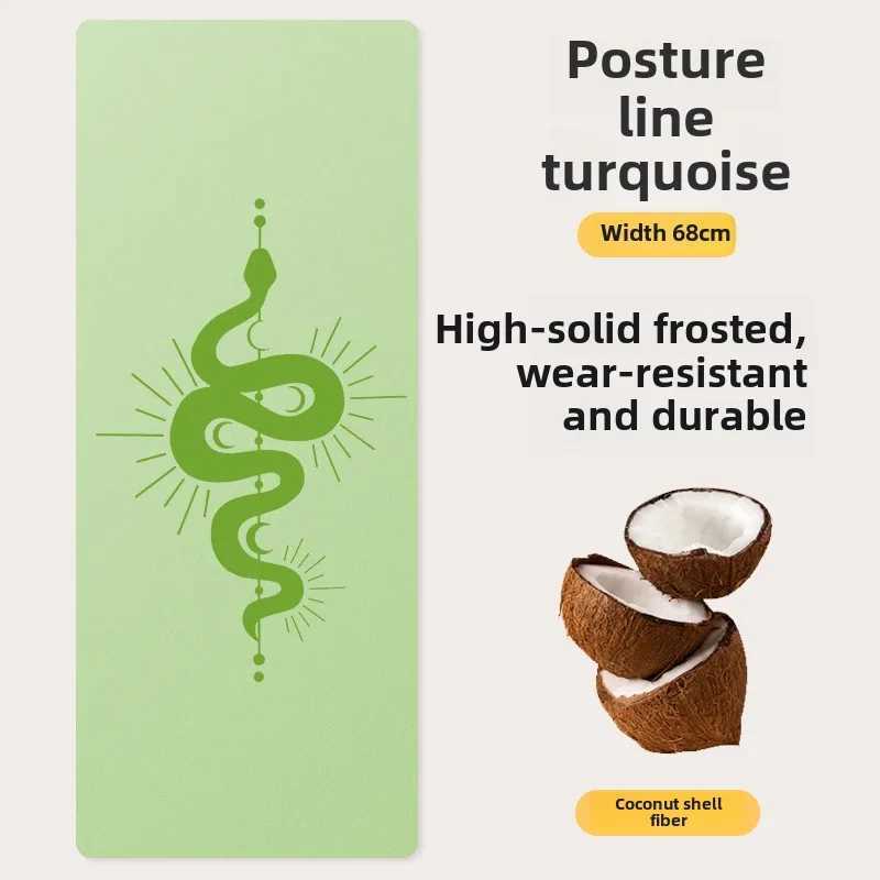 2025 New Womens Yoga Mat -5mm Natural Rubber with Sand Coconut Fiber Texture Non slip and Durable Home Fitness Mat Y250408