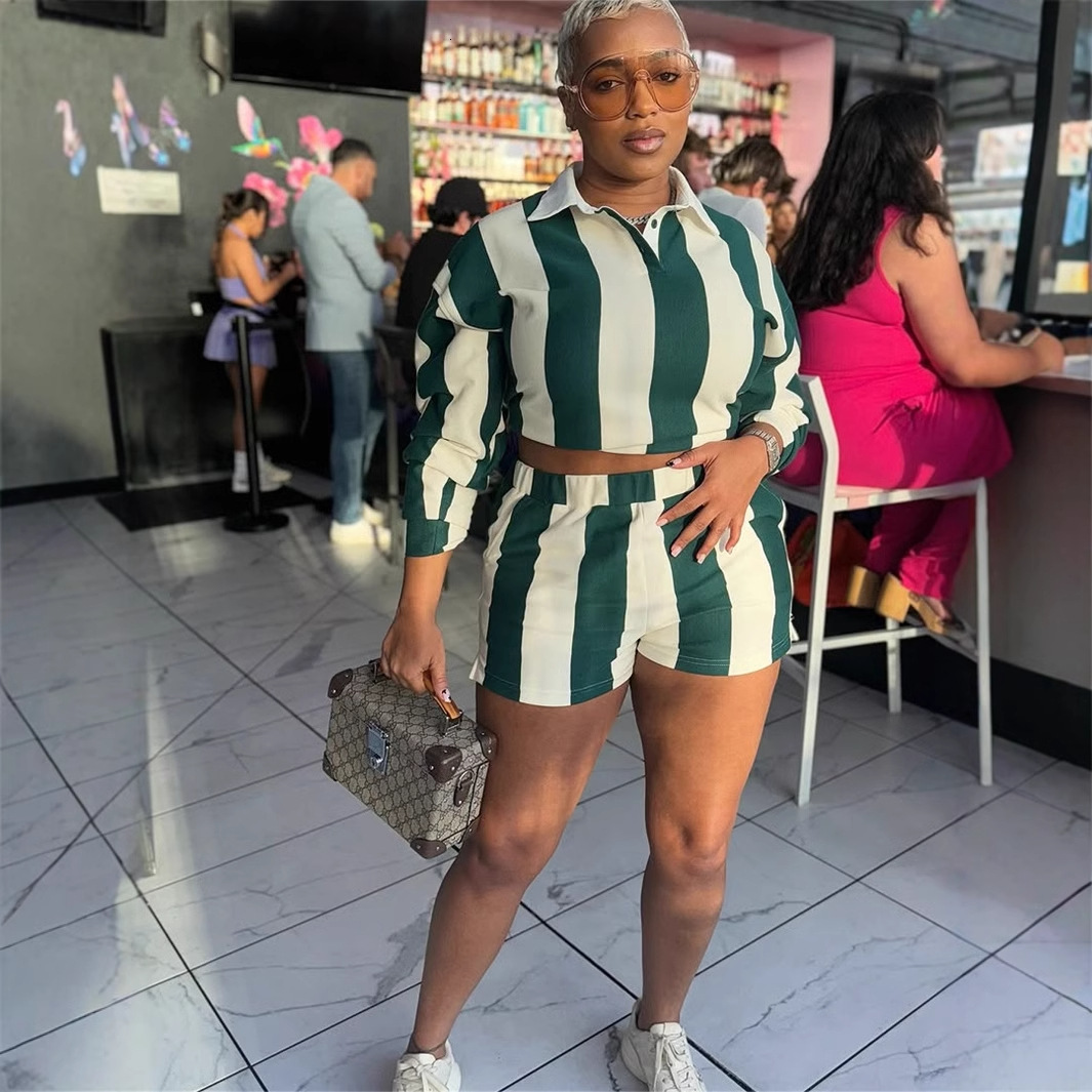 2025S Designer Women S Set Spring New Women S Fashion Zebra Stripe Printed Shirt Collar Long Sleeve Top Short Set