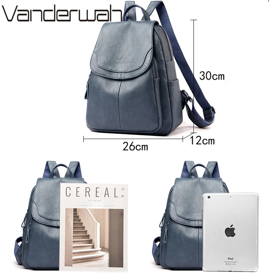 Women Large Capacity Backpack Purses High Quality Leather Female Vintage Bag School Bags Travel Bagpack Ladies Bookbag Rucksack 250407