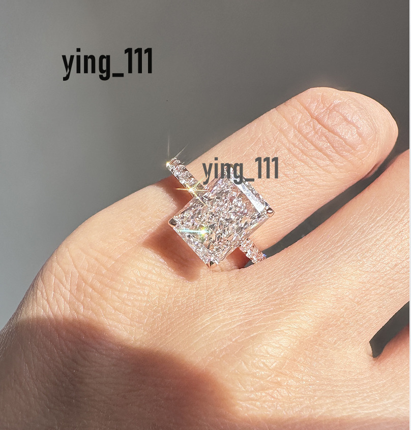 3ct DEF VS-VVS Radiant Cut Lab Diamond Engagement Ring With Hidden halo Sparkly Proposal Ring 100% Handmade Customize
