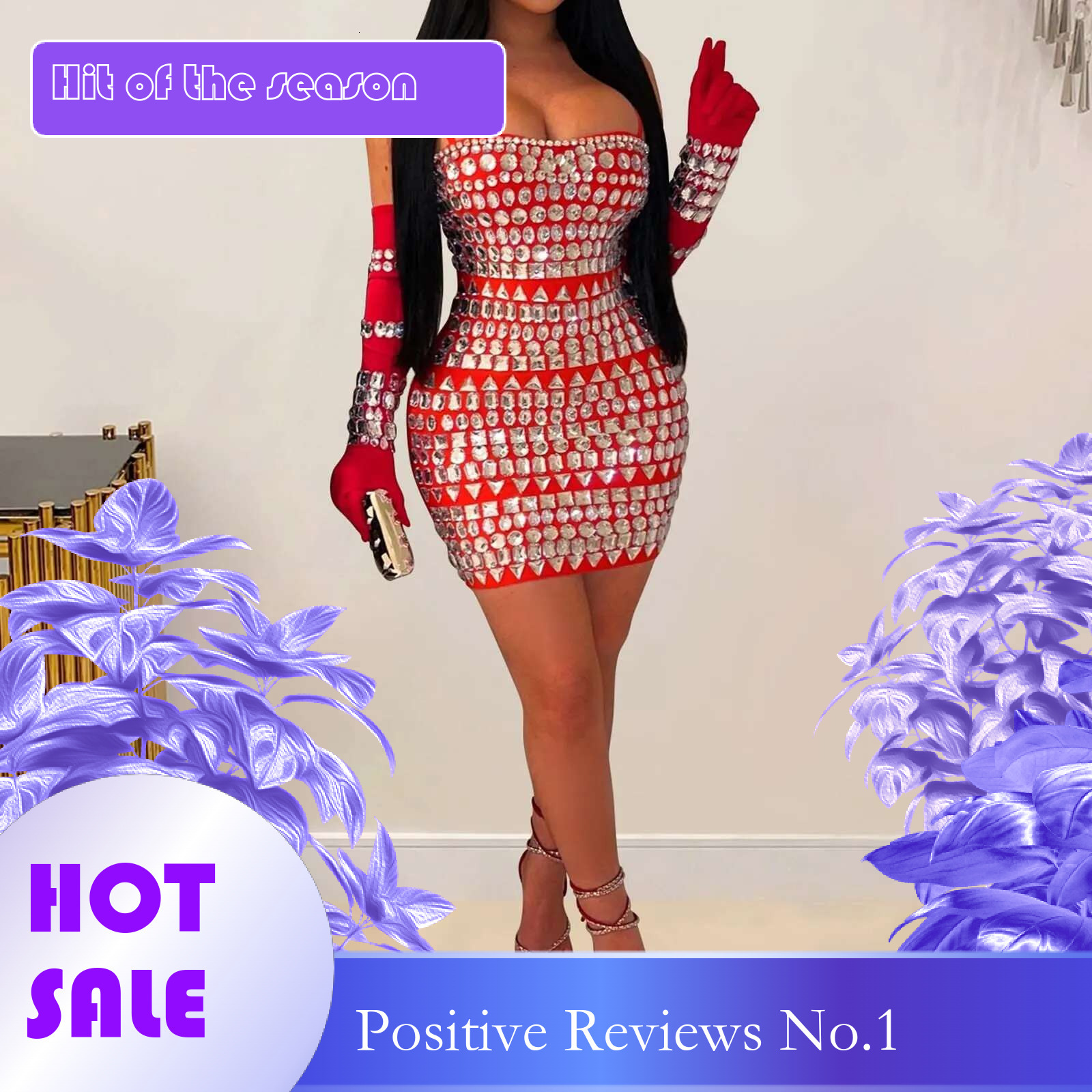 Dongdumaoyi Wishyear Luxury Guest Wedding Party Dress With Golves Women S Diamond Bodycon Spaghetti Strips Mini Vestidos Birthday Clubwear