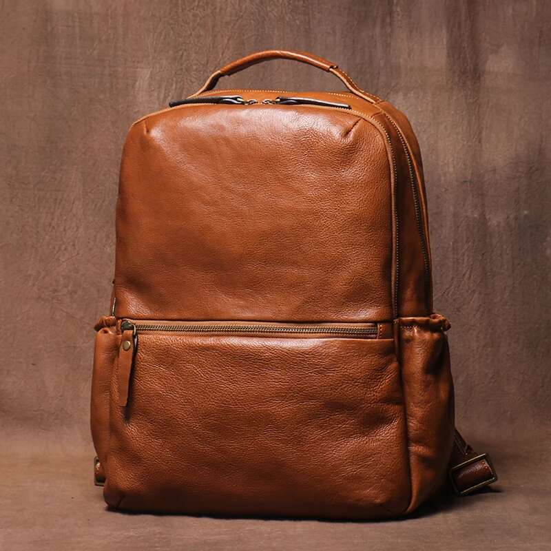 Women's Bags LUOKIR Men's Backpack Women Genuine Leather Large Capacity School Travel Outdoor Computer Bag For 15.6 Inch Laptop