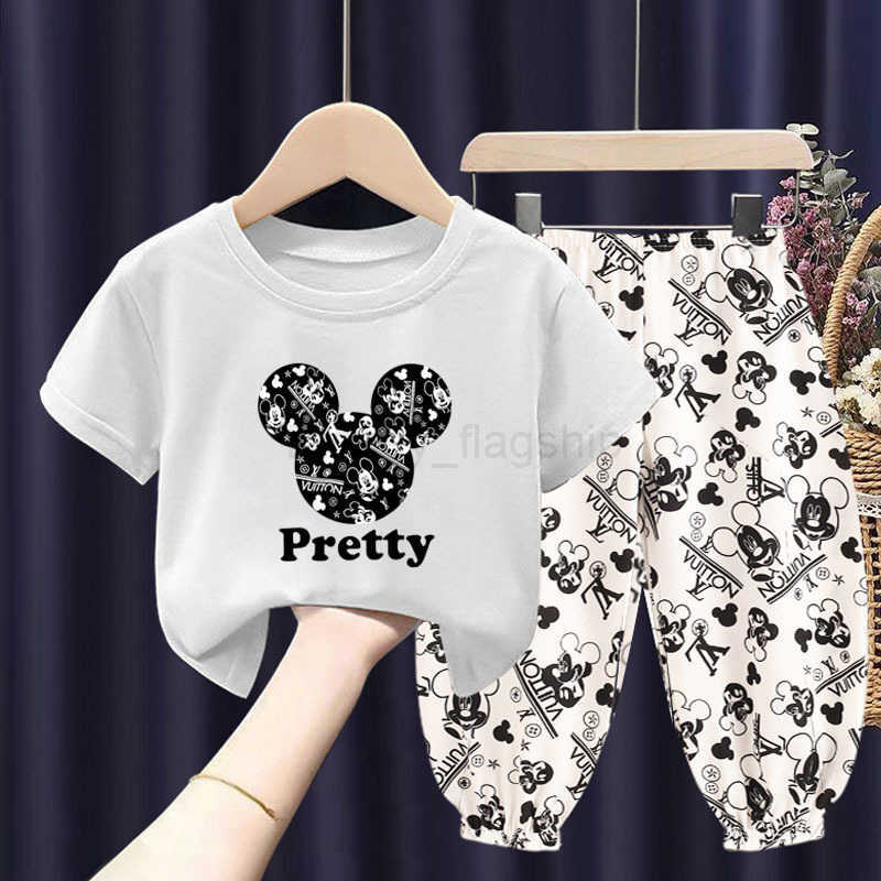 Disney Hot selling childrens summer trendy short sleeved T-shirt set Korean version 2025 new item for boys and girls in the storeXJ250409
